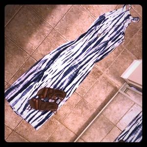 H&M blue tie-dye boho chic maxi dress